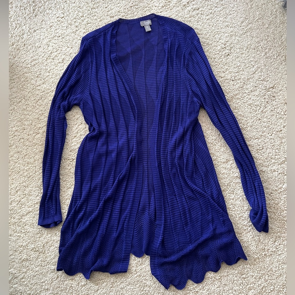 Chico's Royal Blue Lightweight Open-Front Cardigan